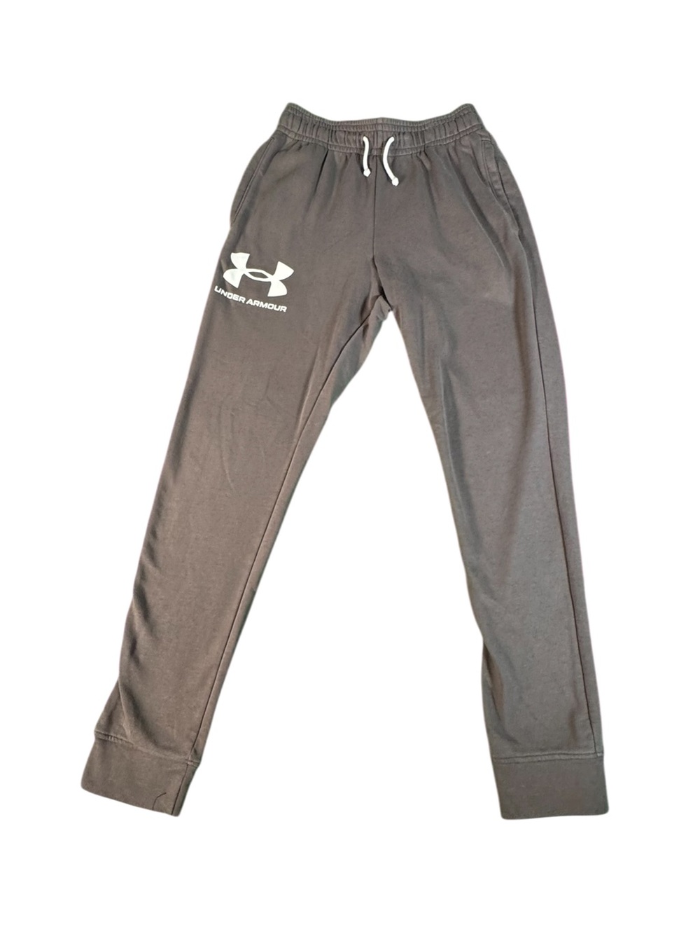 Under Armour Men’s Medium Gray Fitted Jogger Sweatpants Logo Drawstring